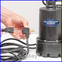 92541 1/2 HP Cast Iron Sump Pump with Vertical Float Switch Black Durable
