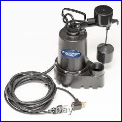92541 1/2 HP Cast Iron Sump Pump with Vertical Float Switch Black Durable