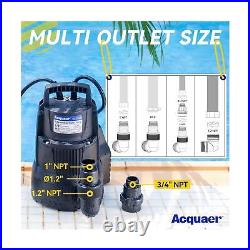 Acquaer 1/2 HP Automatic Sump Pump, 2450 GPH Submersible Water Pump with 3/4&#82