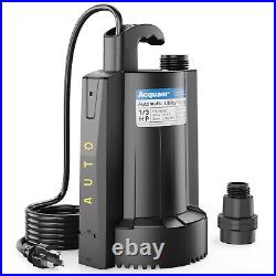 Acquaer 1/3 HP Automatic Submersible Water Sump Pump, 115V with 3/4 Garde