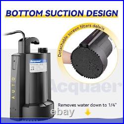 Acquaer 1/3 HP Automatic Submersible Water Sump Pump, 115V with 3/4 Garden Hose