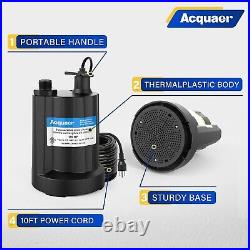 Acquaer Submersible Water Pump 1/6 HP Sump Pump Thermoplastic Utility Pump Sm