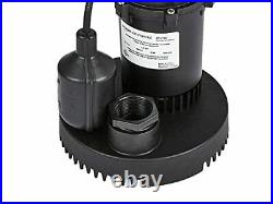 AmazonCommercial 1/3 HP Thermoplastic Submersible Sump Pump with Tethered Float