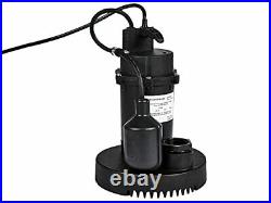 AmazonCommercial 1/3 HP Thermoplastic Submersible Sump Pump with Tethered Float
