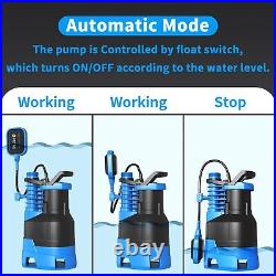 Automatic 1.5 Hp Sump Pump Submersible With Float Switch 5000 Gph Clean & Dirty