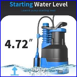 Automatic 1.5 Hp Sump Pump Submersible With Float Switch 5000 Gph Clean & Dirty