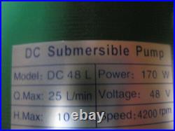 BIG 48V DC Water Sump Submersible Pump 1,500 LPH, 33ft Lift, 1 Output. 36V
