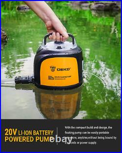 Battery Powered Sump Pump 20V Li-Ion Utility Pump with Unique Floating Design fo