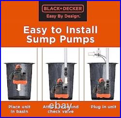 Corded Electric 1/3 HP Submersible Sump Pump 2500 GPH Utility Water Pumps Orange