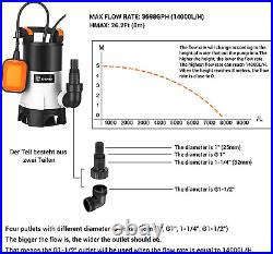 DEKO Sump Pump 1HP 3698GPH 750W Submersible Water Pump with Float Switch and Max