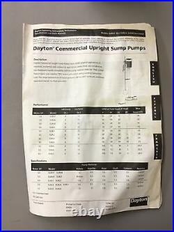 Dayton 5URJ5 Upright Vertical Sump Pump 1/2 HP (r35)