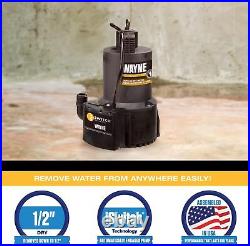 EEAUP250 1/4 HP Reinforced Thermoplastic Submersible Multi-Use Pump, 1, Black