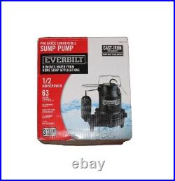 Everbilt HDS50 1/2 HP Cast Iron Sump Pump Black