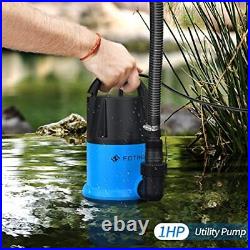 FOTING Sump Pump Submersible 1HP Clean/Dirty Water Pump 3960 GPH Portable Uti