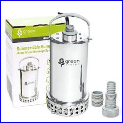 Green Expert 1HP Submersible Sump Pump Stainless Steel 4000GPH High Flow for