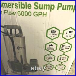 Green Expert 1.5HP Submersible Sump Pump Powerful 6000GPH High Flow Full Stai