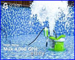 Green Expert 3/4HP Submersible Sump Pump Max 4000GPH High Flow 25 Ft Power Cord