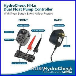 HC6000v2 Sump Pump Float Switch Hi-Lo Sensors, Built-in Alarms Versatile