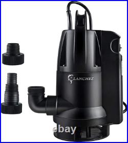Lanchez 1/2 HP Submersible Water Sump Pump with Built-In Float Switch for Clean/