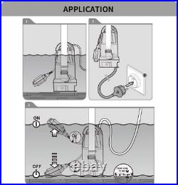 Lanchez 1 HP Submersible Sump Pump 4462GPH Clean & Dirty Water Transfer Pump wit