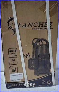 Lanchez 3/4 HP Submersible Sump Pump 3881GPH Water Transfer Pump