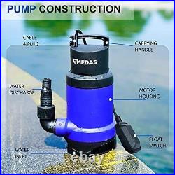 MEDAS 1HP 750W 3170GPH Sump Pumps Submersible Water Pump Sewage Dirty Water P