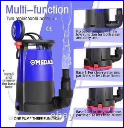 MEDAS 1HP 750W 4623GPH Submersible Sump Pump Electric 3 in 1 Clean/Dirty Water