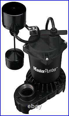 Master Plumber 176950 Sump Pump, Cast Iron & Zinc Construction, 1/3-HP Motor