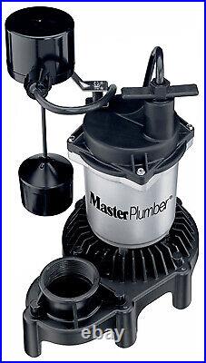 Master Plumber 176953 Sump Pump, Zinc & Plastic Construction, 1/3-HP Motor