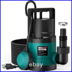 NEU MASTER Sump Pump Submersible, Water Pump 1/3 HP 2650GPH Electric Utility