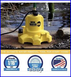 NEW Wayne 1/6 HP 22.5 GPM Water Bug Pump Submersible 3/4 withMulti Flo 1350 GPH