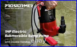 PROSTORMER Submersible 1/2 HP Sump Pump, Clean /Dirty Water Pump 3700GHP