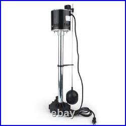Pedestal Sump Pump 1/3 HP Cast Iron Rain Water Drainer Non-Clogging Vortex