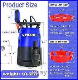 Premium Submersible Sump Pump Clean/Dirty Water Float Switch 16.4ft