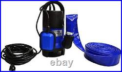 Professional Submersible Drain Pump and 25' Water Hose, Sump Pump Kit for Poo