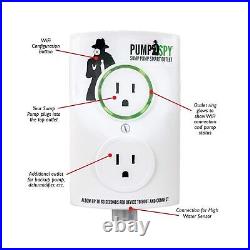 PumpSpy WiFi Sump Pump Smart Outlet with Sump Pump Water Level Sensor, 24/7Mo