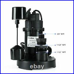 Rainbro 1/2 HP Thermoplastic Submersible Sump Pump With Vertical Float Switch