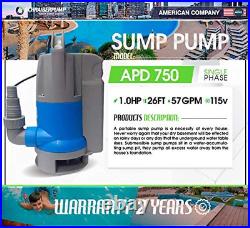 Schraiberpump Sump Pump for Clean/Dirty Water 1Hp WithBuilt in Automatic ON/OFF N