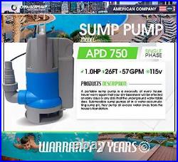Schraiberpump Sump Pump for Clean/Dirty Water 1hp withbuilt in Automatic ON/OFF