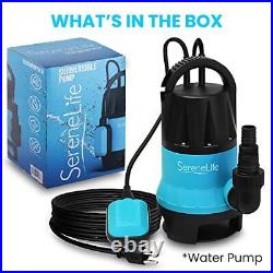 SereneLifeHome 400W Sump Pump Clean Dirty Water Powerful Utility Pump Auto Fl
