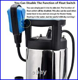 Stainless Steel Submersible Pump Drain Clean or Dirty Water for Basement Flood