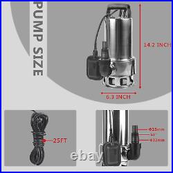 Stainless Steel Sump Submersible Cleans Dirty Heavy Duty Drain Water Transfer