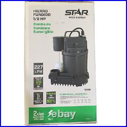 Star Water Systems 1/2 HP Cast Iron Submersible Sump Pump 60 GPM 5SEH 115 V
