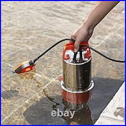 Steel Sump Pump Prostormer 1HP 3700GPH Submersible Clean/Dirty Water Pump with