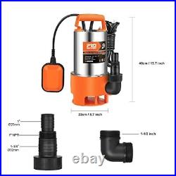 Steel Sump Pump Prostormer 1HP 3700GPH Submersible Clean/Dirty Water Pump with