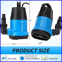 Submersible 1HP Sump Pump Clean/Dirty Water Pump, 3960 GPH Portable Utility