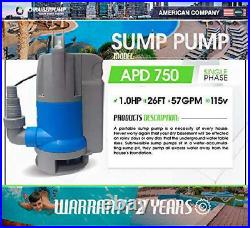 Submersible Clean/Dirty Water Sump Pump 1hp with built in Automatic ON/OFF no e