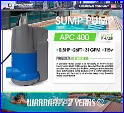 Submersible Clean Water Sump Pump 0.5hp with built in Automatic ON/OFF no float