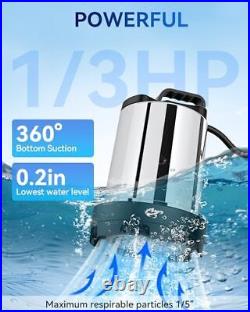 Submersible Water Pump 1/3HP Utility Pump Sump Pump Electric Portable Transfe