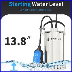 Submersible Water Pump 1 HP 3821GPH Stainless Steel Sump Pump Submersible with